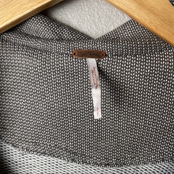 Free People Grey Frayed Boho Belted Jacket S - Picture 3 of 9